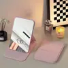 Espejo de maquillaje plegable, alta definición, de escritorio, espejo de tocador de gran tamaño para habitaciones de residencia estudiantil, espejo estilo princesa, espejo compacto portátil con tapa abatible
