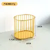 Soporte para pinceles de maquillaje de arte en hierro estilo nórdico para escritorio, tubo de almacenamiento simple de color dorado para brochas de belleza, organizador de peines y lápices de cejas