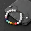 Amazon Pulsera de Nudo Plano de Piedra Natural de 8 mm Tejida a Mano Accesorios para Rueda de Yoga Pulsera de Piedra Colorida al por Mayor