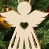 Modelos explosivos transfronterizos de productos de madera, ángeles en blanco de Navidad en 6 formas, solo al por mayor del mercado de productos pequeños de Yiwu.