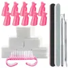 Herramientas y Suministros para Manicura, Set para Remover Esmalte de Uñas, Pinza, Empujador de Acero, Lima de Uñas, Tira Pulidora, Cepillo Limpiador, Algodón para Remover Esmalte, Set de 7 Piezas