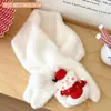 Muñeca de Peluche Linda Conjunto Cálido de Dos Piezas para Niñas Invierno Navidad Bufanda Guantes Abrigados Guantes sin Dedos para Estudiantes