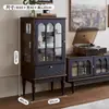 Juego de Mueble de TV y Mesa de Café Vintage de Madera Maciza Estilo Francés para Apartamentos Pequeños, Mueble Audiovisual para Uso Doméstico, Mueble de Almacenamiento de Pie