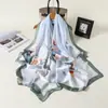 Nuevo Chal con Estampado de Tinta Estilo Chino Bufanda de Seda Bufanda para Mujer de Seda Artificial Bufanda Versátil para la Cabeza Bufanda Larga Nueva Seda Fina de Satén