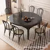 Mesa de comedor cuadrada-redonda de estilo medieval de doble uso con patas de madera tallada negras, plegable y extensible, para comedor del hogar, mesa de comedor para 6 personas