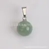 Colgante Redondo de Cristal de Piedra Natural 14mm Cierre de Semilla de Melón Agujero Único Colgante Accesorio para Collar DIY