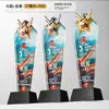 Certificado de Honra Incluído Troféu de Cristal de Voleibol Personalizado Lembrança de Metal para Equipes de Competição de Voleibol de Ar