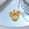 [Oro Real de Cobre] Cabeza de Oso Hueca Popular Comercio Exterior Transfronterizo DIY Joyería Hecha a Mano Cobre Circonio Microincrustado Colgante