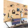 Tablero Perforado de Madera Maciza Estante de Almacenamiento Montado en la Pared Ganchos Estantes Almacenamiento de Pared Creativo Tablero Colgante Almacenamiento Estante de Tablero Perforado de Madera