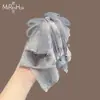 Pinza para el Cabello con Lazo Grande de Cinta de Cristal Brillante en Lavado de Tinta Gris Frío para Mujer, Pinza Tiburón Suave para Recogido en la Parte Posterior de la Cabeza