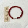 Pulsera Alegre de Cristal Rojo con Cuentas para Mujer, Pulsera de Cuentas Estilo Antiguo Nuevo Estilo Chino de Carpa Koi, Regalo para Mejores Amigas y Estudiantes