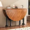 Mesa Plegable Mesa Redonda de Comedor para el Hogar Estilo Creativo Mesa de Comedor Giratoria Apartamento Pequeño Móvil Mesa Redonda de Comedor Plegable Simple