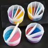 Taza de mezcla de colores de resina epoxi DIY de cristal, taza de rejilla de color mixto de dos, tres, cuatro, cinco rejillas, molde de silicona