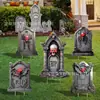 Placa Popular de Halloween Transfronteiriça, Placa Decorativa de Halloween em Forma de Lápide para Jardim Externo e Quintal