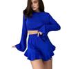Pijamas cómodos de moda transfronteriza de Amazon 2024, ropa exterior con volantes, pantalones cortos de manga larga, traje