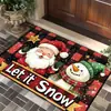 Tapete de Chão de Natal Transfronteiriço Amazon Decoração Tapete para Porta de Entrada de Natal Festival Uso Doméstico Tapete com Absorção de Água Resistente à Sujeira