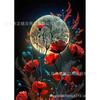 Luna de flor de durazno 5D pintura de diamantes diy completo diamante creativo sala de estar dormitorio pegatinas de diamante venta al por mayor transfronteriza venta directa de fábrica