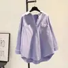 Camisa de Manga Larga Lisa para Mujer Tallas Grandes con Parte Delantera Corta y Espalda Larga, Nuevo Estilo Otoño 2026, Top Holgado Único para Mujeres con Curvas