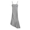 Vestido estilo americano estilo Spice Girl sin mangas con tirantes, elegante, ajustado, con cintura adelgazante, clavícula y falda de cola de pez por encima de la rodilla.