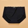 Nude sem costura gelo seda cueca feminina simples leve respirável algodão 3D pêssego quadril cintura média cuecas quadril