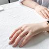 Anillo Geométrico de Plata de Ley s925 Shengyuan Art para Mujer Moda Europea y Americana Lujo Ligero Anillo Chapado en Oro Pulsera de Alta Gama Sin Color