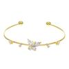 Pulsera Dorada con Microincrustaciones de Zircón para Mujer, Pulsera de Lujo Ligero de Mariposa Fantasma de Alta Gama, Pulsera Simple para Mujer