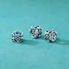 Contas Espaçadoras de Prata S925, Flores Pequenas Vazadas, Furo Reto Prata Furo Grande Contas Soltas, Acessórios para Miçangas de Corda Trançada para Joias DIY de Prata, Contas de Fecho para Colar