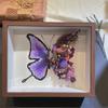 Marco de Fotos Hueco Mariposa Morada Flor Seca Óleo Mariposa Pastel Hueco Pintura de Mariposa Hueca