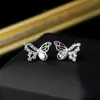 Pendientes de Mariposa con Baño de Cobre de Oro Real de 18 Quilates y Plata, Micro-Pavimentados con Circonita, Pendientes y Joyería de Pendientes de Lujo Accesible, como de Hada