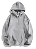 Sudadera con capucha y media cremallera de manga larga de color liso, deportiva informal para hombre, popular en otoño e invierno, comercio exterior transfronterizo europeo y americano