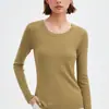 300g Eco Silk Fibra de Madeira Feminina Gola Redonda Camiseta Slim Manga Longa Básica Mais Fácil de Combinar Camisa Base Top Branco