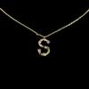 Collar de letras femenino europeo y americano ins collar de circonitas de oro de 18k diseño nicho cadena clavicular temperamento simple cadena de suéter