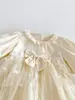 INS ropa de bebé atuendo de otoño enterizo de malla con volantes vestido para bebés niñas dulce princesa atuendo de primer mes