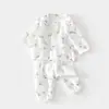 Set de Muselina para Bebé, Ropa de Casa para Bebé, Tops y Pantalones de Fibra de Bambú de Manga Larga, Ropa de Verano con Aire Acondicionado para Niñas