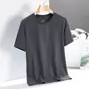 Nova Camiseta de Malha Manga Curta para Homens, Verão Fina Esportiva para Corrida Tops de Manga Meia Secagem Rápida