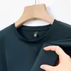Camiseta masculina de manga curta de seda gelada para o verão, gola redonda, sem costura, secagem rápida, cor sólida, estilo casual com seda de amoreira
