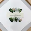 Daiyueda Uñas Portátiles Puras Hechas a Mano Otoño e Invierno Nuevo B340 Totalmente Pintadas a Mano Talladas Elegantes Parche de Uñas Estilo Exportación