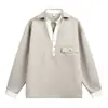 Nanxia Primavera Moda Casual Tendência Estiloso Luxo Leve Versátil Falso Duas Peças Moletom Pulôver Top Masculino