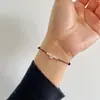 Pulseira Tiqi S925 Prata Esterlina Simples Nicho Contas de Cereja Fio Vermelho para Mulheres, Design Feito à Mão Doce Pulseira Tendência de Joias