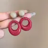 Aretes de Argolla Circular de Color en Contraste de Verano Diseño Nicho para Mujer Aretes Circulares Nuevo Estilo Primavera Verano 2025 Aretes Dopamínicos Exagerados