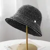 Sombrero de pescador calado estilo japonés para protección solar para mujer, sombrero de sol casual para exteriores de otoño, sombrero tipo cubo transpirable tejido que hace que la cara se vea más pequeña