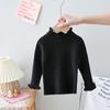 Suave y Cerosidad Ropa de Otoño e Invierno Niñas Suéter Tejido con Borde de Oreja de Madera Suéter Amor de Bebé Suéter Básico para Niña Top para Niños