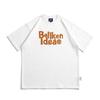 Camiseta de verano de manga corta de algodón puro de marca de moda pesada de algodón puro Camiseta de manga corta de algodón puro de estilo japonés para hombre Camiseta de manga corta con cuello redondo estampada informal para hombre