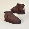 9992 Botas de Nieve Nuevas para Mujer Primavera y Invierno 2025 Zapatos de Algodón Estilo Coreano Casual Forradas de Felpa Color Sólido Aumentadoras de Altura Cálidas de Caña Media Botas de Algodón