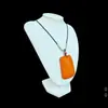 Collar Colgante Cuadrado Pequeño de Ámbar para Hombres y Mujeres, Cadena para Suéter de Gota de Agua, Accesorio Sencillo de Ámbar