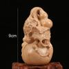 Fornecimento do fabricante Mogno Pixiu Cabaça Artesanato Em Madeira Lidar Com Peças Acessórios Chave Escultura Filho Cabaça Enfeites