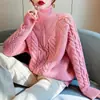 Suéter de Invierno 2026 Estilo Nuevo con Cremallera y Cuello Alto Engrosado para Mujer, Estilo Coreano Holgado, Moda Perezosa Versátil de Punto