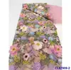 Vestido de Malla Multicolores Exquisito Estilo Chino 3D con Patrón de Plantas para Mujer Vestido de Novia Traje de Escenario Tela Bordada Encaje de Novia
