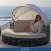 Cadeira de sofá de corda de lazer ao ar livre de madeira maciça nórdica Casa de família Hotel Parque Varanda Terraço Lazer Combinação de cadeira única