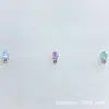Aretes de Titanio ASTMF-136 Aleación Super Pequeños Ópalo Cacahuete Pequeño G23 Titanio Rosca Interna Joyería de Cabeza para Piercing Labret